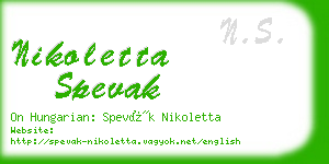 nikoletta spevak business card